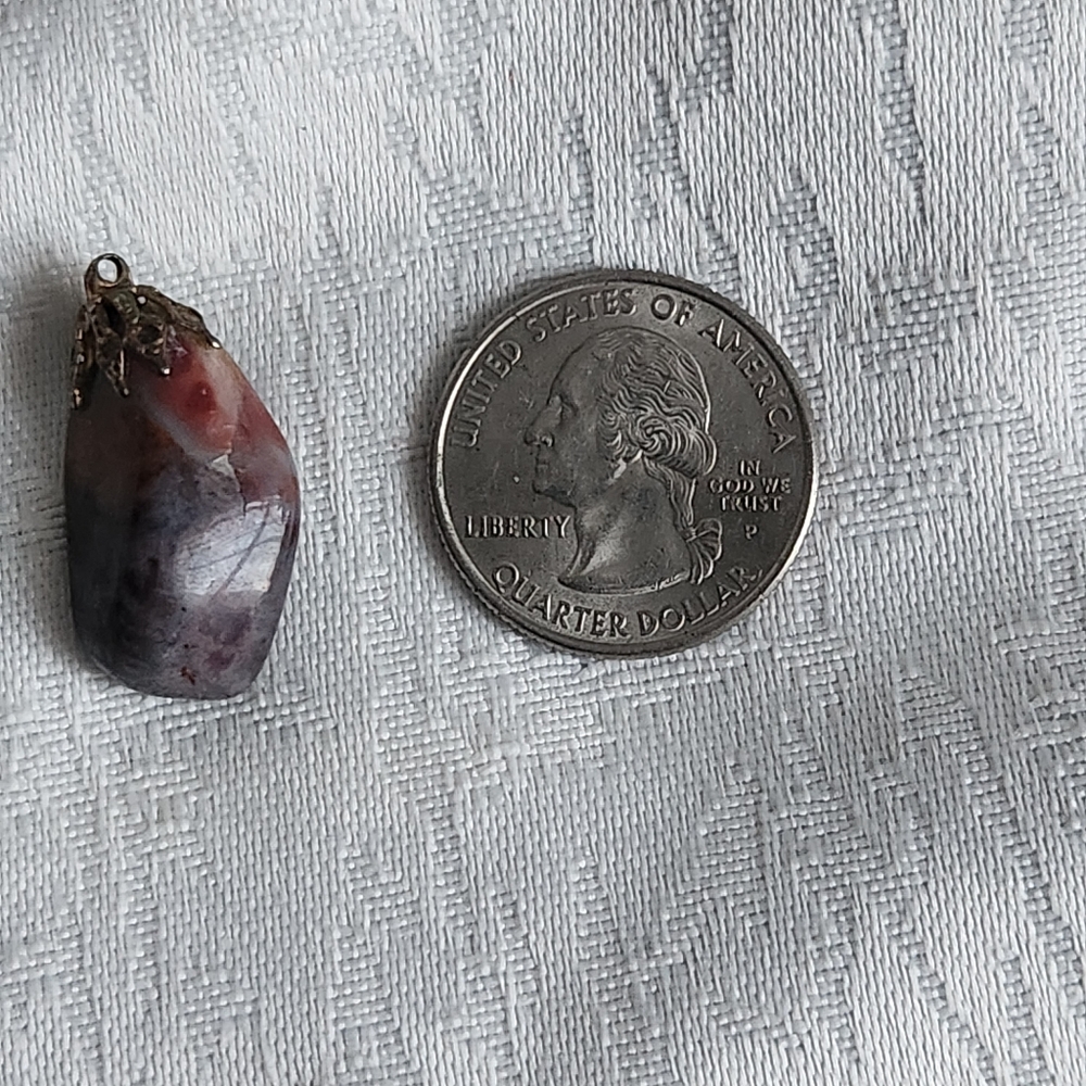 Unisex Vintage Red Agate Pendant